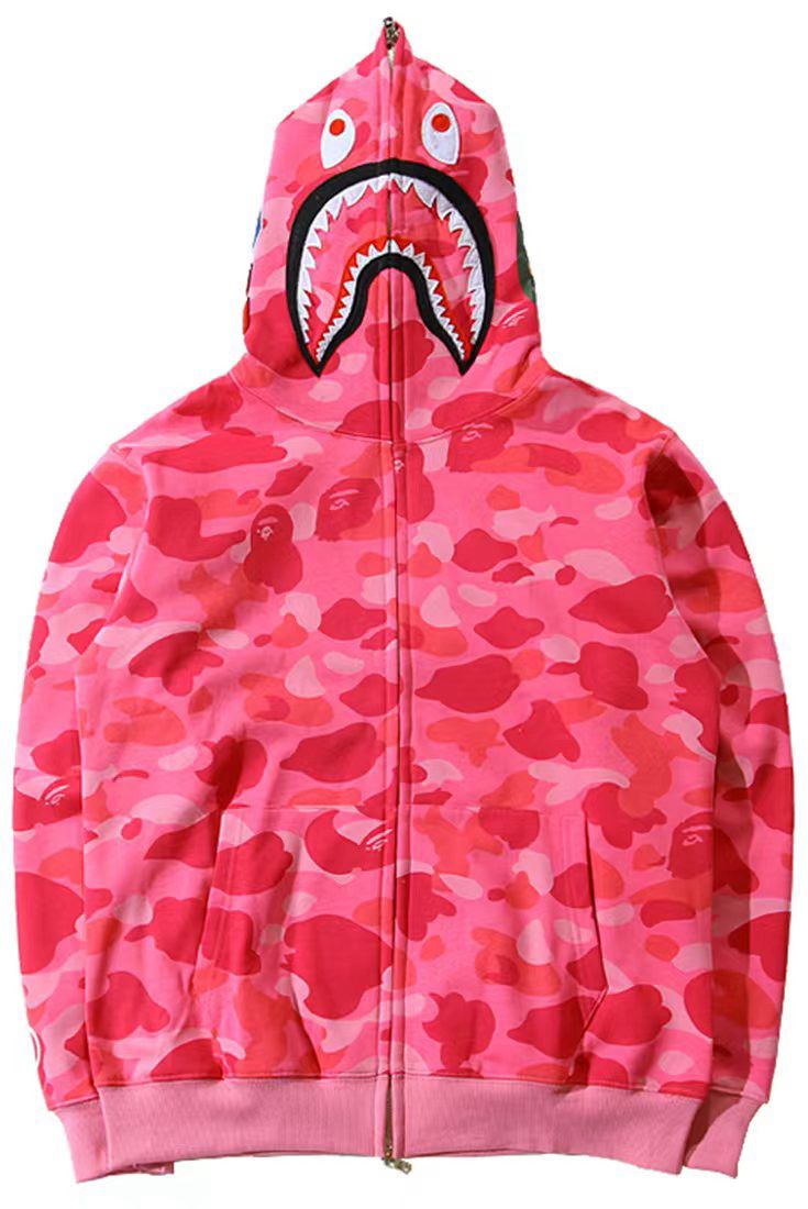 Bape Zip Up Hoodie Pink